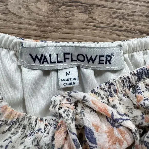 WallFlower Floral Chiffon Maxi Dress Puff Sleeve Belted Juniors Medium - Picture 3 of 9